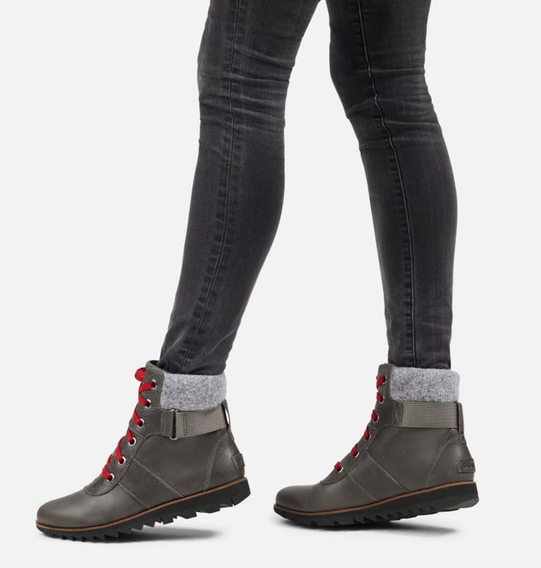 Womens Lace-Up Boots Dark Grey - Sorel Harlow™ Conquest Low - 130-IWGJUL